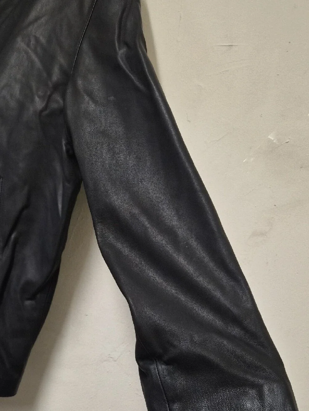 Golden Bear Men's Black Leather Bomber Jacket Size L